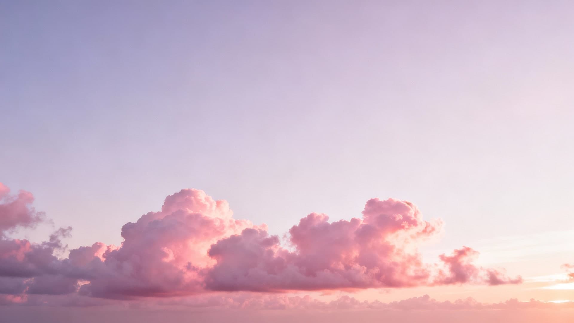 aesthetic pink clouds with dreamy glowing horizon