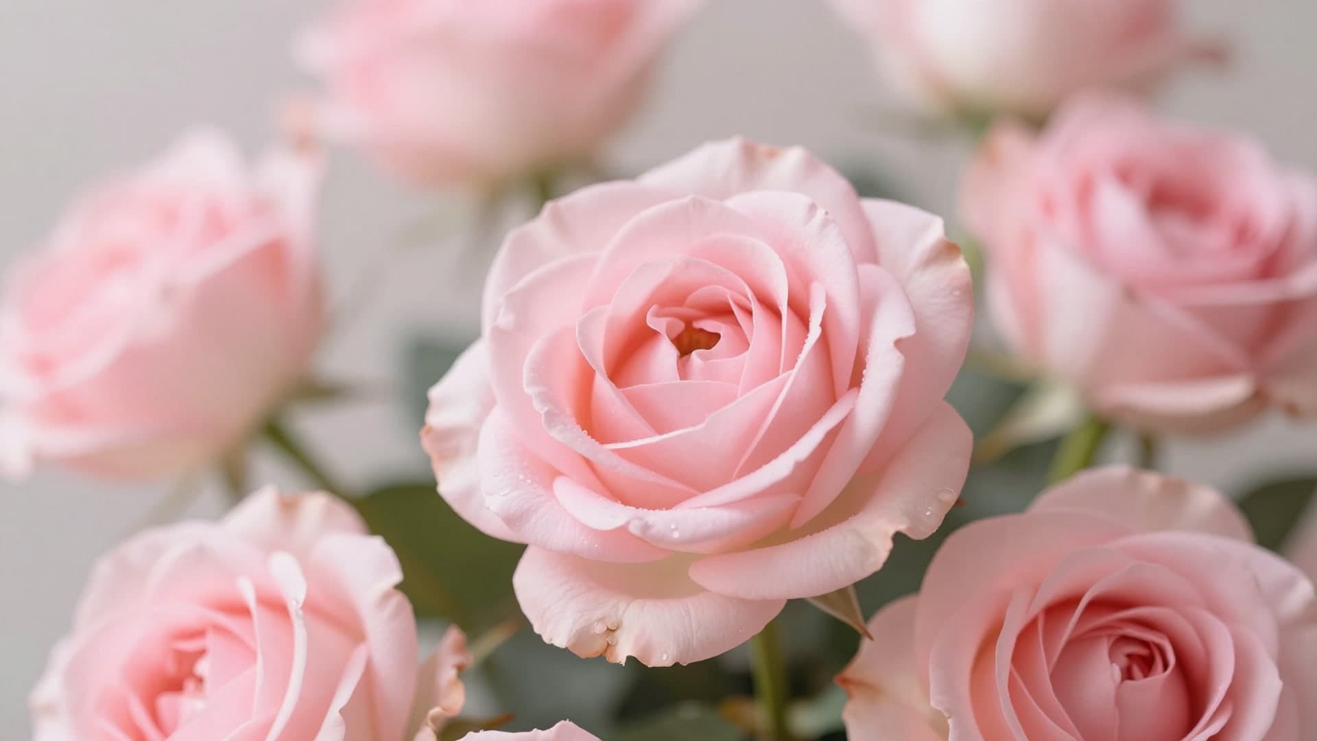 Soft blurry roses in dreamy pink tones with romantic aesthetic.