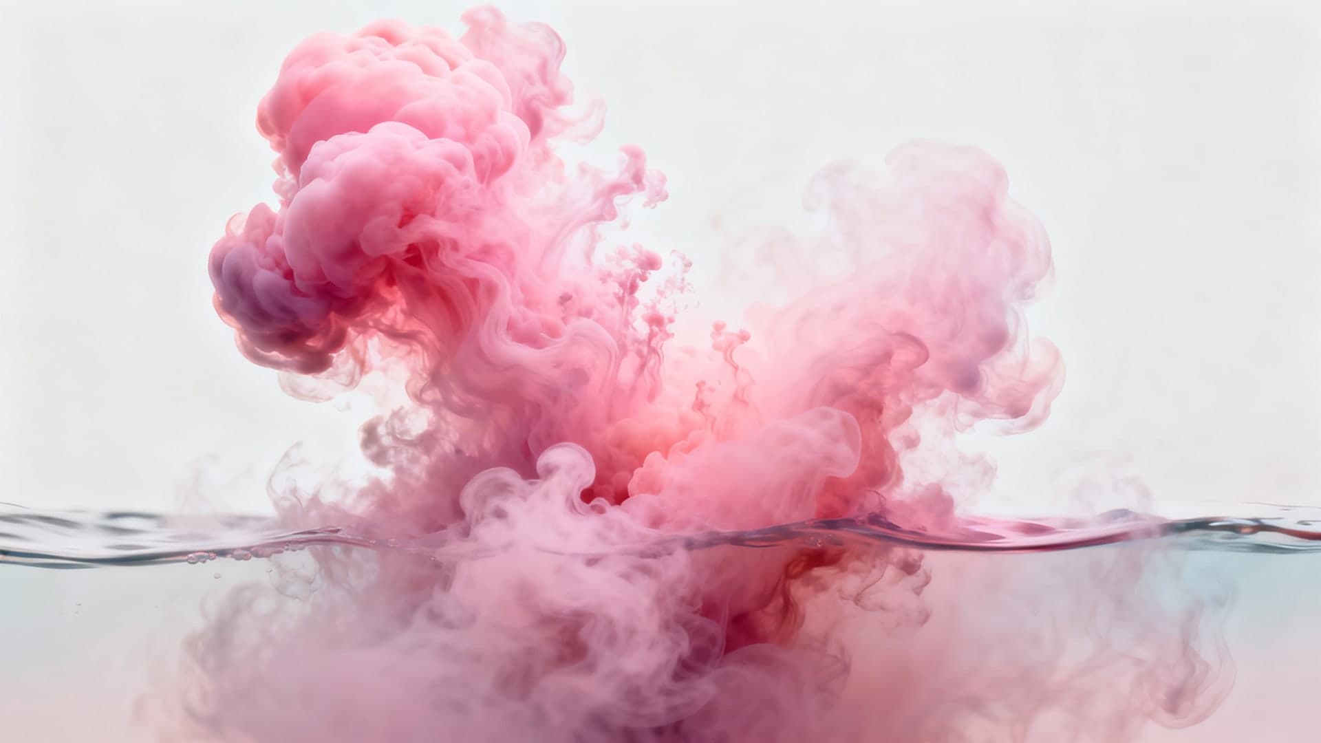 soft expanding pink ink cloud with dreamy diffusion