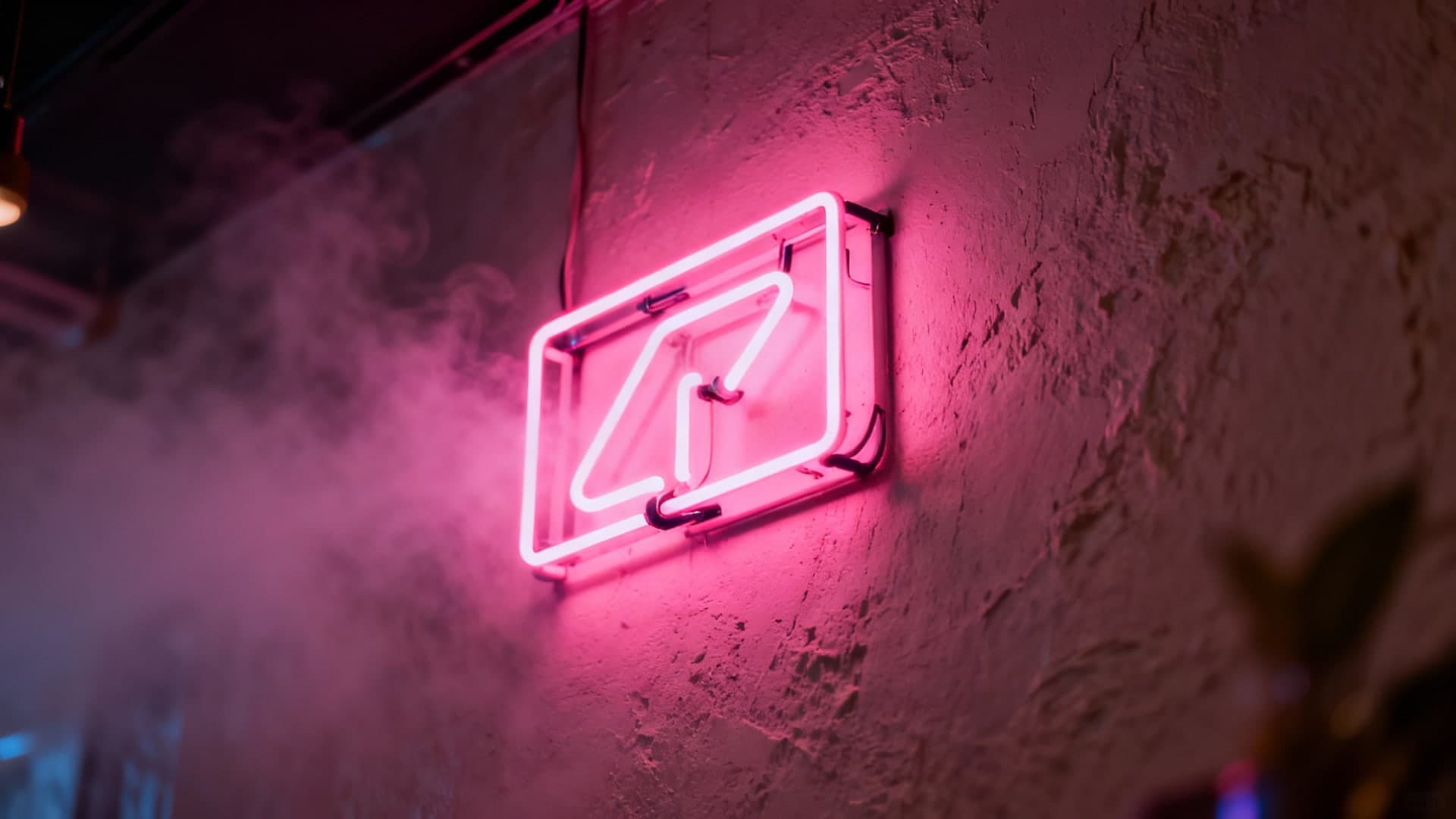 aesthetic neon pink sign glowing softly