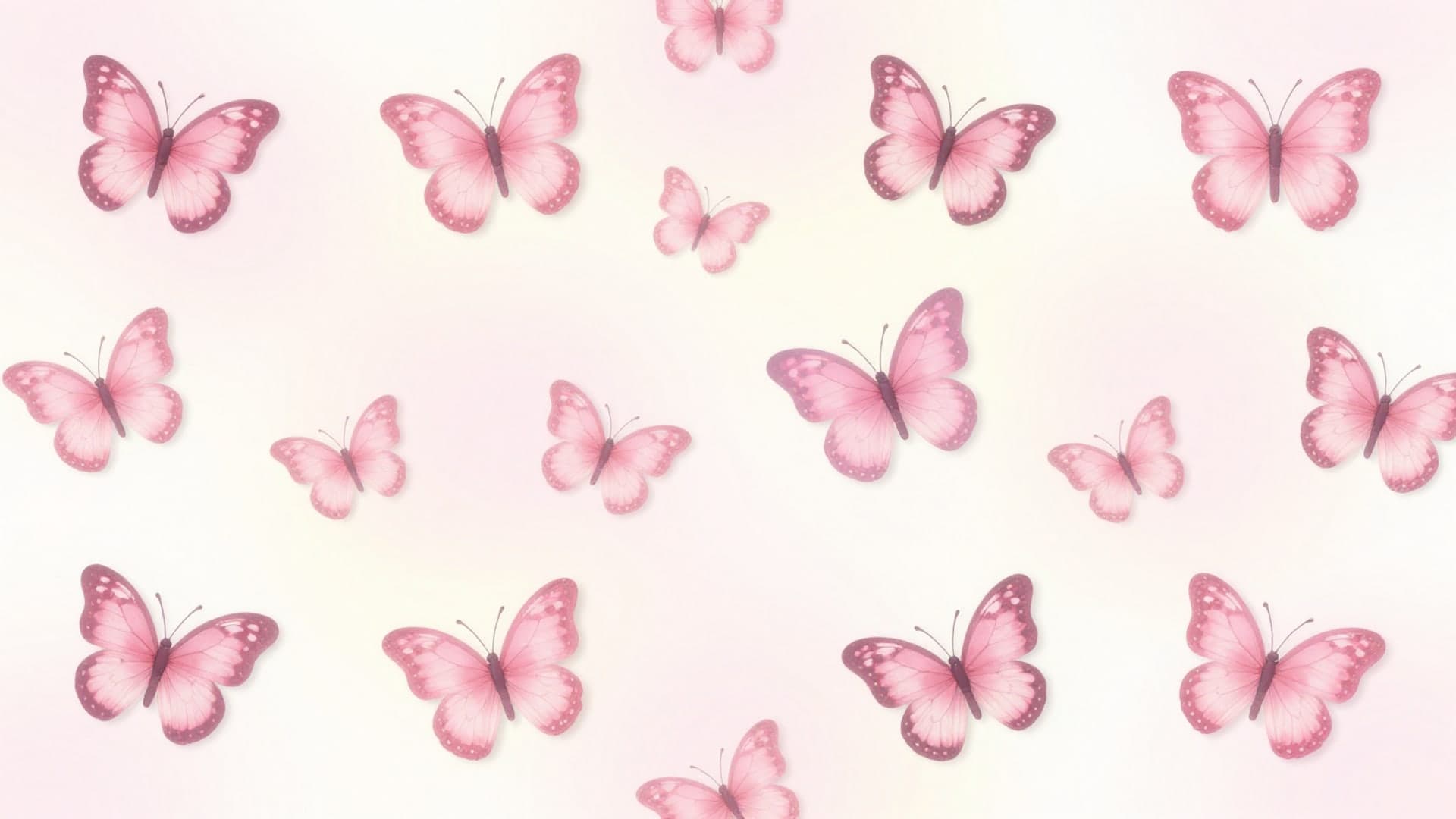Repeating pink butterflies on a soft pastel background, cute and elegant style.