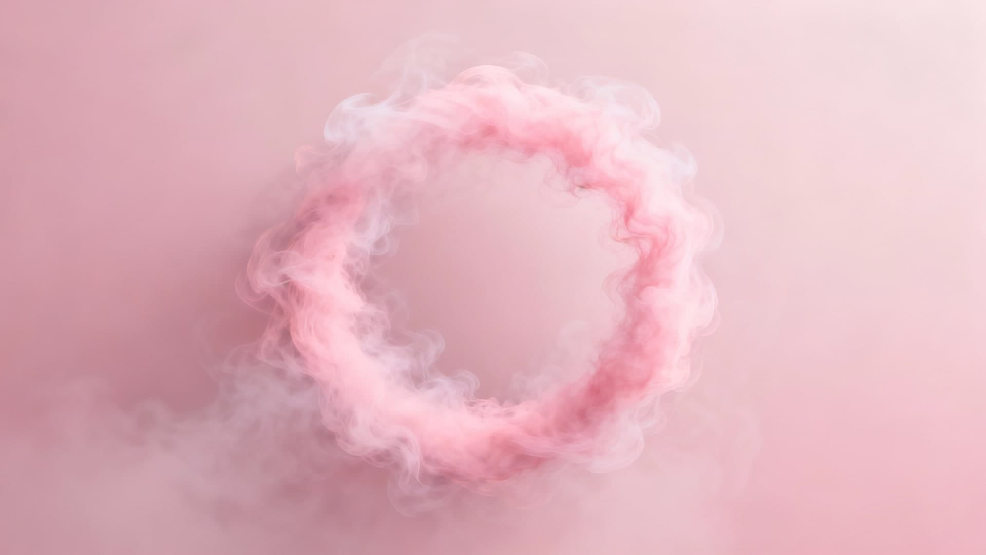 soft pink smoke ring dissolving into gentle haze