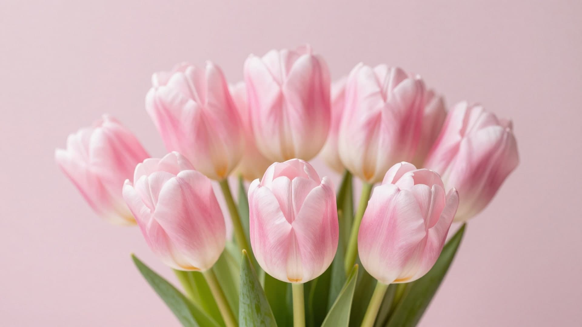 Soft pink tulip bouquet with gentle natural lighting.