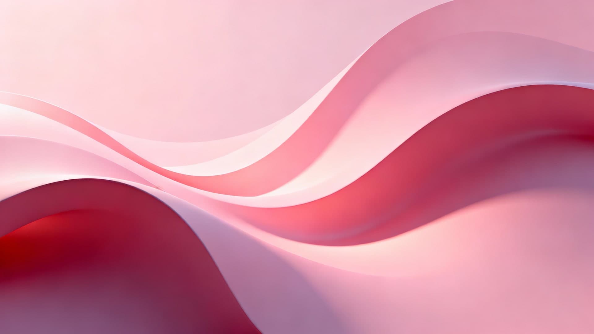 柔波曲线形态构成的粉色抽象动感。