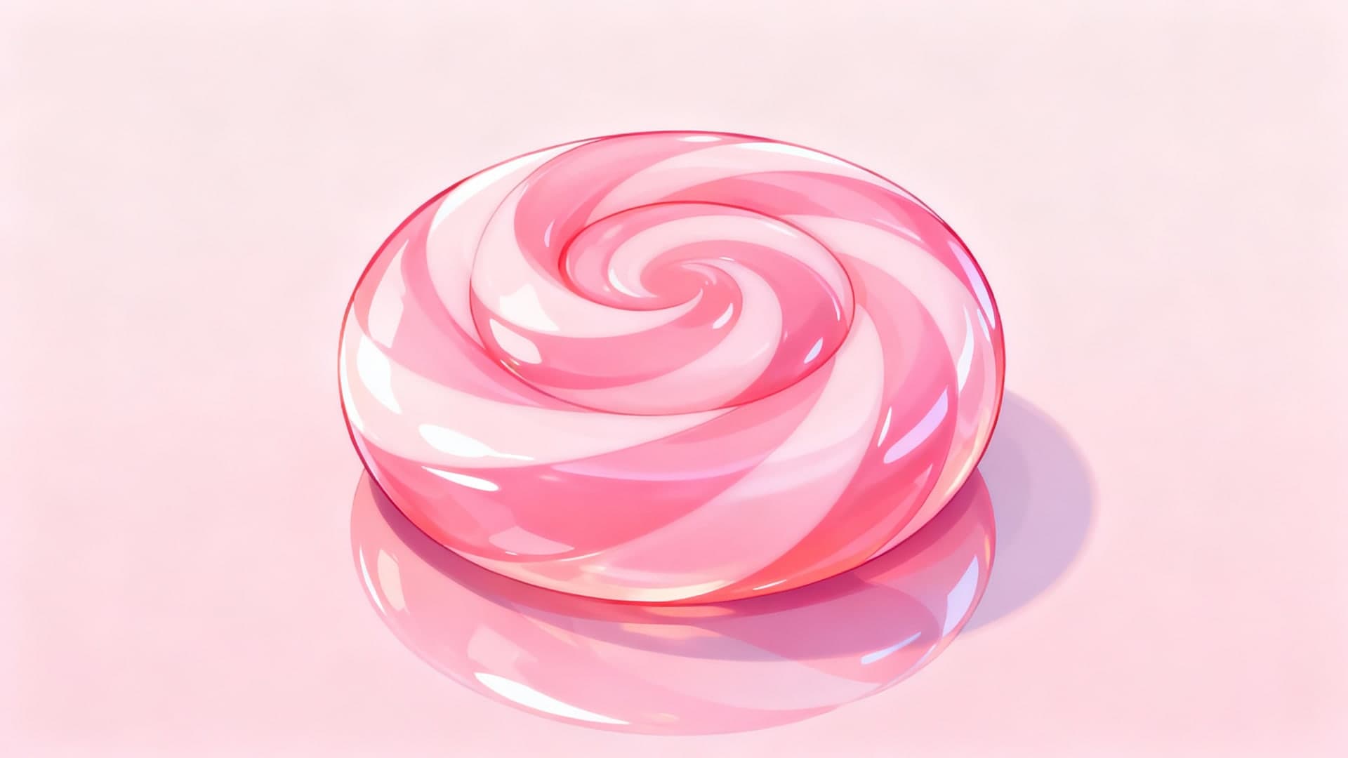 glossy pink candy swirl with smooth gradients