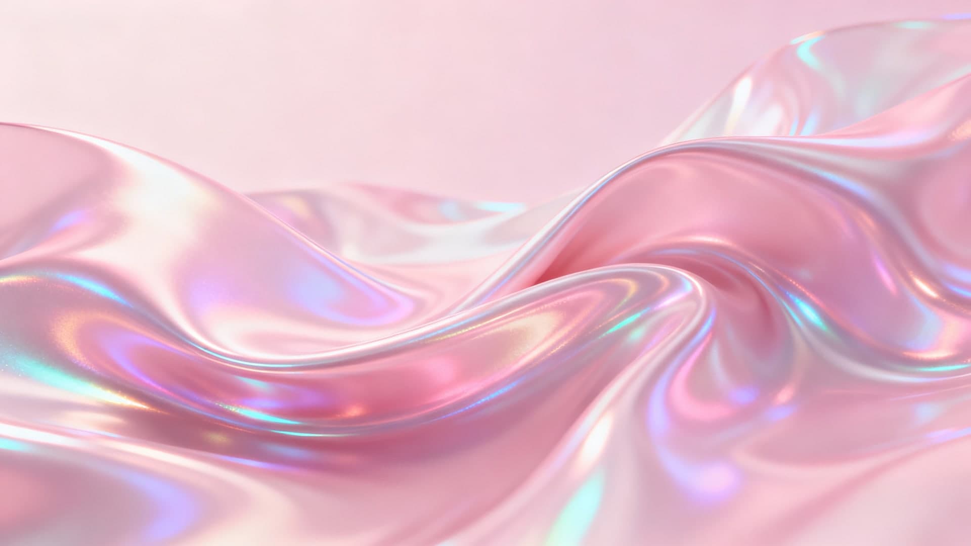 holographic pastel pink folds with iridescent shine