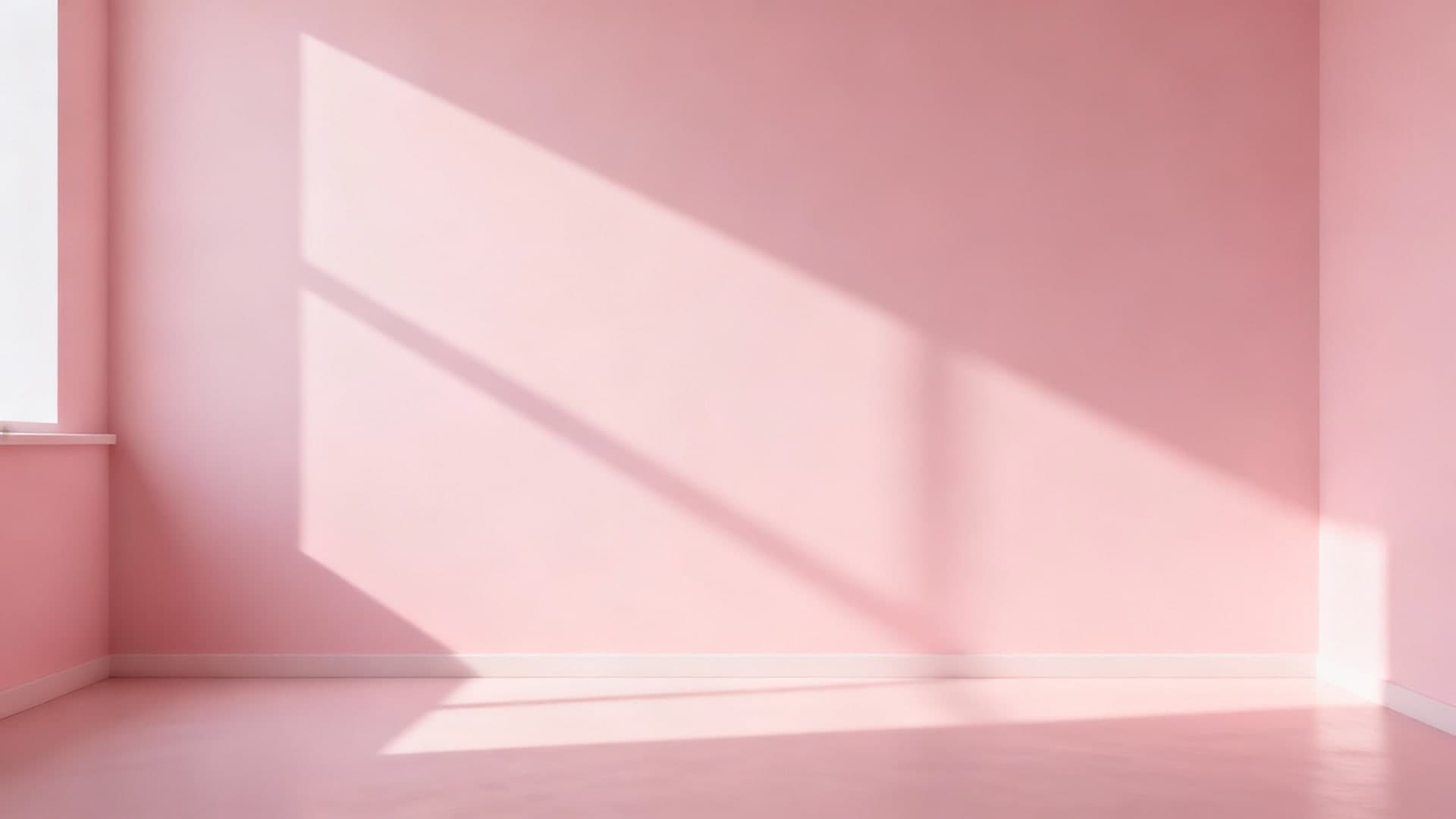 minimal pastel pink room scene with geometric shadows